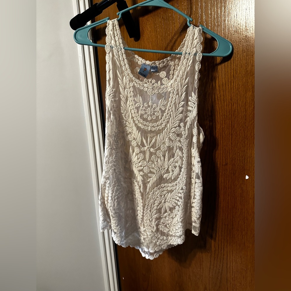 Cream Lace Tank Top
